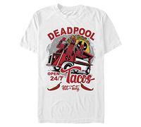 Marvel Big & Tall Classic Taco Deadpool Men's Tops Short Sleeve Tee Shirt, White, 4X-Large