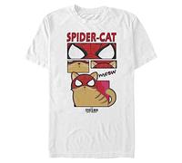 Marvel Big & Tall Man: Miles Morales Spider Cat Panels Men's Tops Short Sleeve Tee Shirt, White, 3X-Large