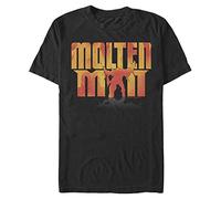 Marvel Big & Tall Molten Man Silhouette Men's Tops Short Sleeve Tee Shirt, Black, 4X-Large