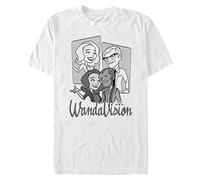 Marvel Big & Tall Wandavision Character Panels Men's Tops Short Sleeve Tee Shirt, White, 3X-Large