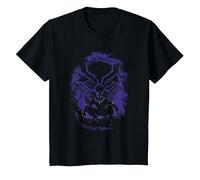 Marvel Black Panther King T'Challa Forest Mask Camiseta, Niños, Negro, 8 años
