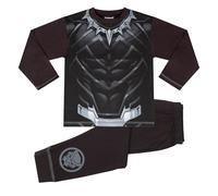 Marvel Black Panther/Pantera Negra, 100% Algodón Pijama de Manga Larga, Black, 11-12 Años: 152cm, Negro