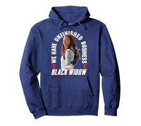 Marvel Black Widow Unfinished Business Portrait Sudadera con Capucha, Unisex para Adultos, Azul Marino, XXL