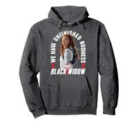 Marvel Black Widow Unfinished Business Portrait Sudadera con Capucha, Unisex para Adultos, Jaspeado Oscuro, XL