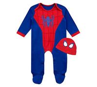 Marvel Body Bebe | Ropa Bebe Spiderman Niño con Gorro Azul 0-3 Meses