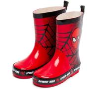 Marvel Botas de agua de goma para niños Spiderman Wellington, botas de lluvia Wellys, Red, 8.5 UK Child