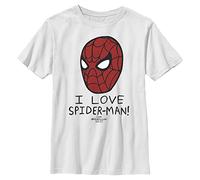 Marvel Boys Way Home I Love Spider-Man Poster Tee, White, Small