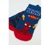 MARVEL, Calcetines Antideslizantes Multicolor De Mezcla De Algodón Para Niños, Niño, Azul/rojo, Talla: 25/27