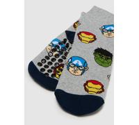 MARVEL, Calcetines Antideslizantes Para Niños En Mezcla De Algodón Multicolor, Niño, Azul/gris, Talla: 34/36