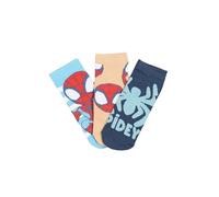Marvel Calcetines de Spiderman para niños y adolescentes, juego de 3 pares, multicolor, algodón, diseño de superhéroe, Pack 2, 27-30