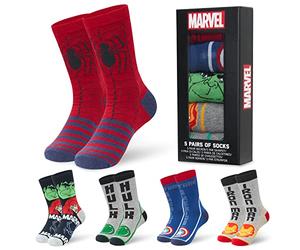Marvel Calcetines Hombre Divertidos Talla 40-45 Pack Regalo 5 Pares Calcetines Superheroes Hombre Spiderman Avengers Regalos Frikis para Hombres (Multicolor,40/45 EU)