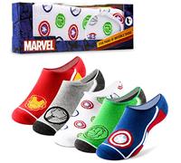 Marvel Calcetines Tobilleros para Niño, Pack de 5 - Regalos Avengers para Niños (Multi, 35-40)