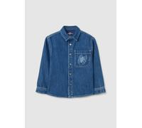 MARVEL, Camisa Infantil En Denim Azul Fit Regular Con Estampado De Spiderman, Niño, Azul, Talla: 4-5