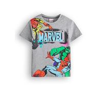 Marvel Camiseta Avengers Boys | Camiseta gráfica de Manga Corta de superhéroe para niños en Gris | Regalo de la mercancía del Arte de la película de la película