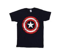 Marvel Camiseta Avengers de Capitán América Escudo Arañado de Algodón (BI4700)