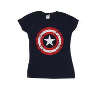 Marvel - Camiseta Avengers de Capitán América Escudo Arañado de Algodón para