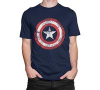 Marvel Camiseta Captain America para Hombre, Azul, XXL