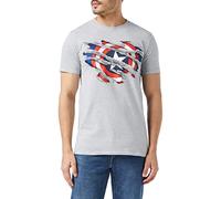 Marvel Captain America Torn Camiseta, Gris, L para Hombre