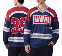 Marvel Camiseta de hockey para hombre - Spider-Man Punisher y Mickey Mouse Clásica de manga larga con gráfico de malla para hombre, Azul marino. Marvel, X-Large