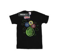Marvel - Camiseta de Hulk Flor de Algodón para Mujer