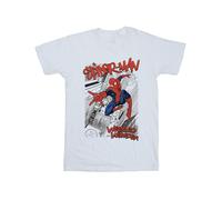 Marvel - Camiseta de Spiderman Ciudad de Algodón Niñas