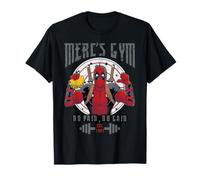 Marvel Camiseta Deadpool Mercenary Gym No Pain No Gain Hombre Adulto Manga Corta Negro Talla S