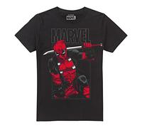 Marvel Espada Deadpool Camiseta, Negro, M para Hombre