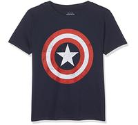 MARVEL Camiseta Manga Corta Captain America Shield Azul Marino 9-10 años (134/136 cm-XL)