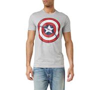 MARVEL Camiseta Manga Corta Captain America Shield Gris XL