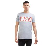 MARVEL Camiseta Manga Corta, para Hombre, Gris L