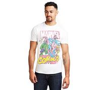 Marvel Call out Camiseta, Blanco (White White), L para Hombre