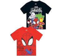 Marvel Camiseta Niño Paquete De 2, Camiseta Manga Corta Niño Spidey Y Sus Increíbles Amigos, Lote De 2 Camisetas Niños, Multicolor 7-8 años