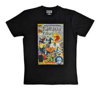Marvel - Camiseta oficial de los Cuatro Fantásticos para hombre, color negro, Negro, L