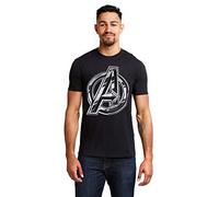 Marvel Camiseta para Hombre con el Logotipo de The Avengers Infinity, Negra (Negra y Negra), Talla M UK