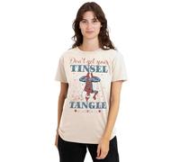 Marvel Camiseta para Mujer Spiderman Retro Don't Get Your Tinsel in a Tangle para Mujer, Color Natural, Natural, L