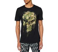 Marvel Camiseta Punisher Skull Camo para Hombre, Negra, Talla L, Reino Unido