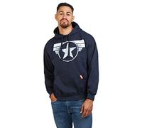 Marvel Captain America-Cap Logo Capucha, Azul Marino, Small para Hombre