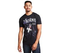 Marvel Camiseta Venom Attack para Hombre, Negra (Negra y Negra), Talla M UK
