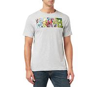 Marvel Camiseta with The Comic Strip para Hombe, Gris, XXL
