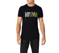 Marvel Camiseta with The Marvel Comic Strip para Hombe, Negro, EU L