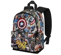 Marvel Capitán América Comic-Mochila Pequeña HS FAN, Multicolor, 25 x 35 cm, Capacidad 12 L
