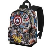 Marvel Capitán América Comic-Mochila Pequeña HS FAN, Multicolor, 25 x 35 cm, Capacidad 12 L