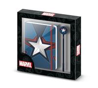Marvel Capitán América Courage-Caja Regalo con Diario y Bolígrafo Fashion, Azul