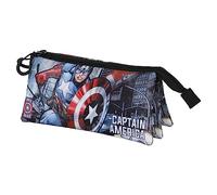 Marvel Capitán América Defender-Portatodo Triple FAN 2.0, Multicolor, 23 x 11 cm
