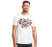 Marvel Capitán América desgarrado Camiseta, Blanco, XXL para Hombre