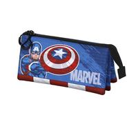 Marvel Comics Estuche portatodo triple Capitán América Gears Azul 23 x 11 cm