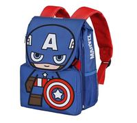 Marvel Capitán América Glory-Mochila Pequeña Expandible EXP, Azul, 18 x 28 cm, Capacidad 15 L