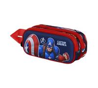 Marvel Capitán América Patriot-Estuche Portatodo 3D Doble, Multicolor, 22 x 10 cm