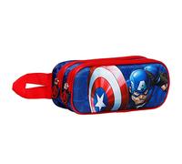 Marvel Capitán América Patriot-Estuche Portatodo 3D Doble, Multicolor, 22 x 9.5 cm