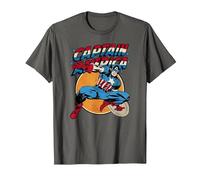 Marvel Captain America Avengers Shield Camiseta, Hombre, Asfalto, 3XL